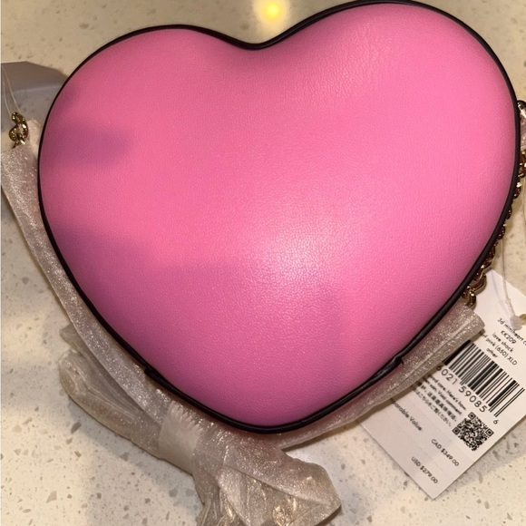 ♠️kate spade Love Shack 3D Mini Heart Crossbody, Surf Pink NWT - Picture 2 of 4